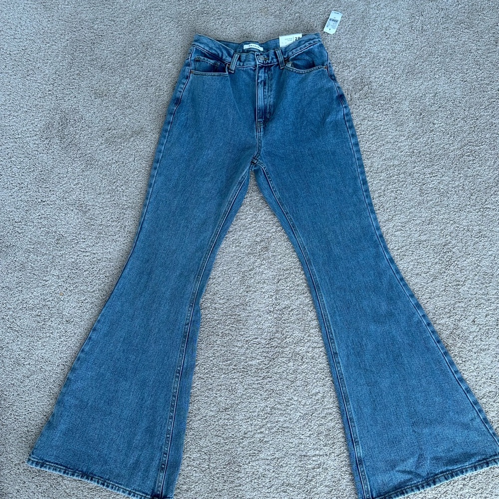 PacSun High rise Flare leg Denim Size 29 Color jade Cotton
